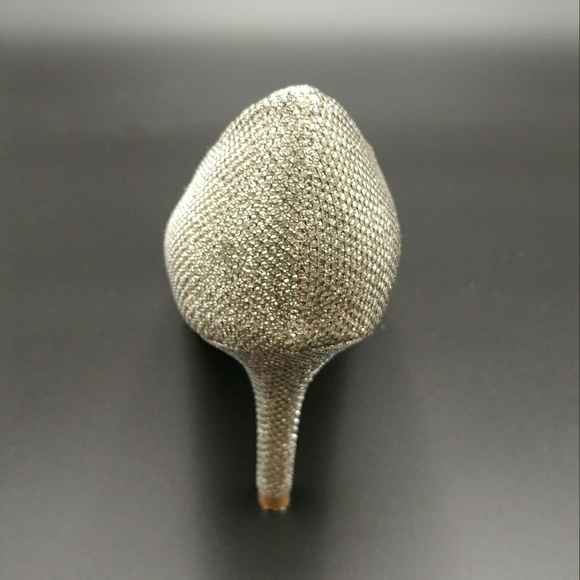 Gold Glitter Peep Toe Pumps - Picture 5 of 8